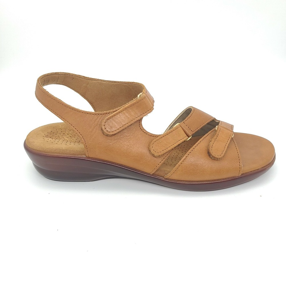 SAS Sandals Womens 9.5 Brown Wedge Tripad Comfort 3 Strap Casual Buckle